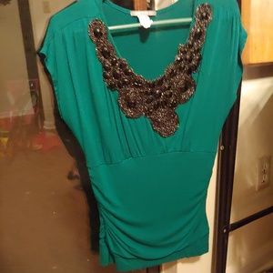 Teal jewel designed top